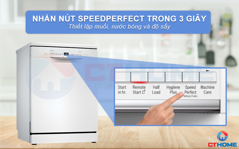 Lựa chọn SpeedPerfect giúp tăng tốc độ rửa, tiết kiệm đến 66% thời gian rửa