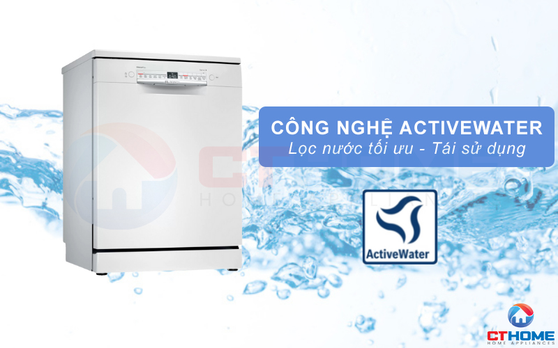 Tối ưu lượng nước rửa cho từng chu kỳ nhờ công nghệ ActiveWater.