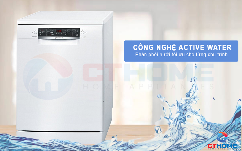 Công nghệ Active Water giúp phân phối nước tối ưu cho từng chu trình