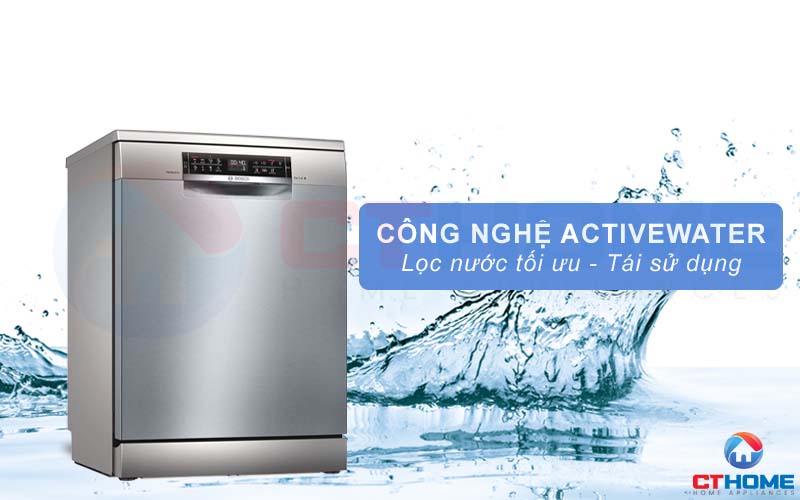 Công nghệ ActiveWater quản lý và phân bổ lượng nước rửa tối ưu hơn, tiết kiệm hơn.