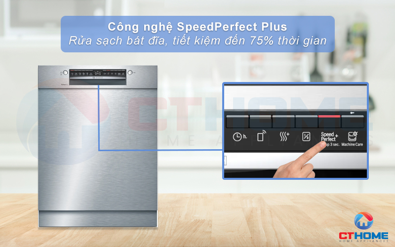 Rửa nhanh hơn, tiết kiệm tối đa 75% thời gian rửa với SpeedPerfect Plus
