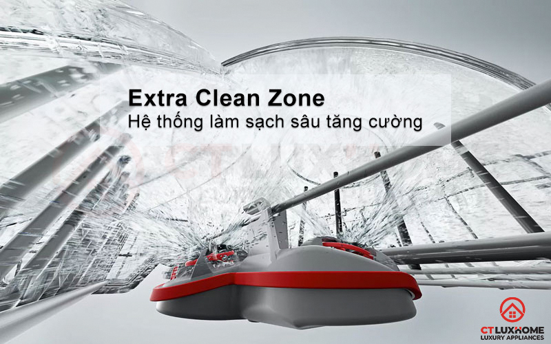 Thiết bị Extra Clean Zone tăng cường làm sạch giàn rửa trong máy rửa bát Bosch SMI6ZCS07E