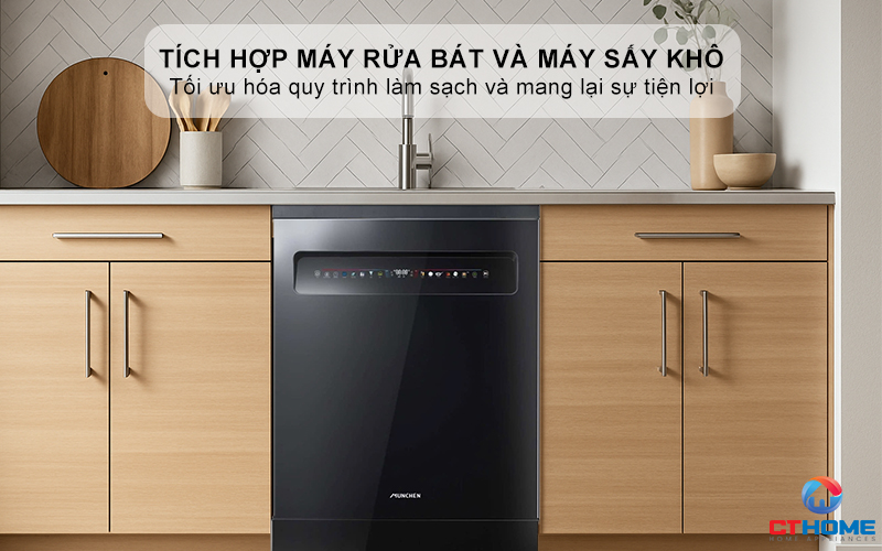 Thiết kế tích hợp máy rửa bát và máy sấy khô