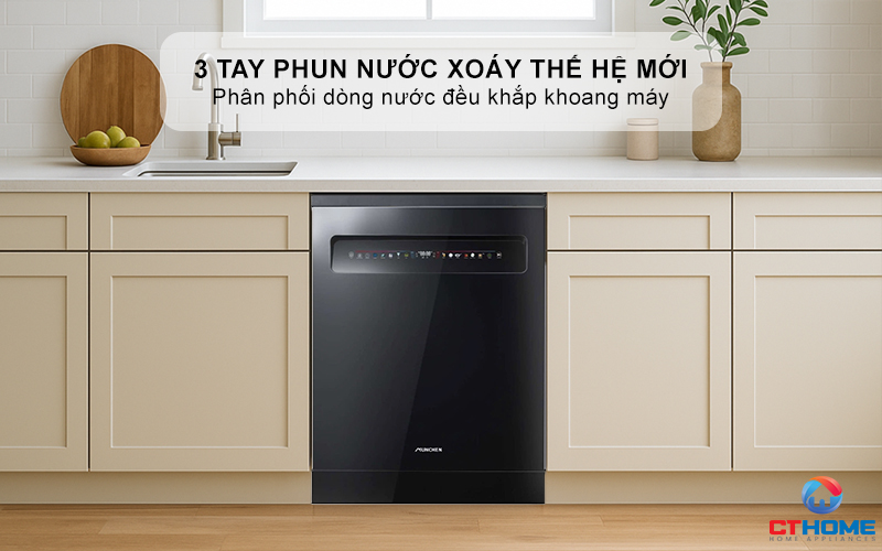 3 tay phun nước xoáy thế hệ mới giúp rửa siêu sạch