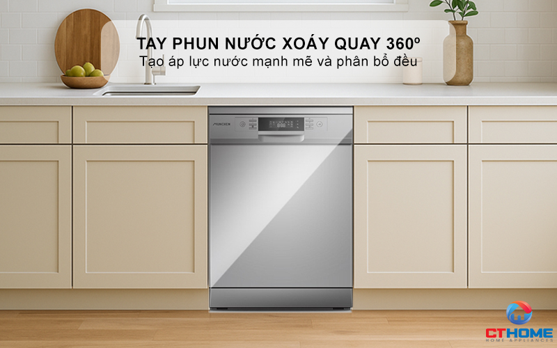 Tay phun nước xoáy thế hệ mới quay 360º - rửa sạch toàn diện