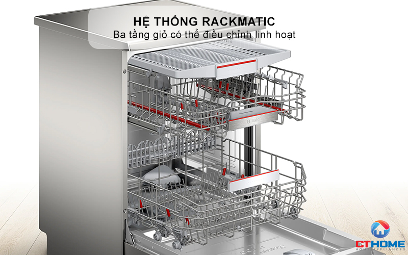 Hệ thống RackMatic với ba tầng giỏ