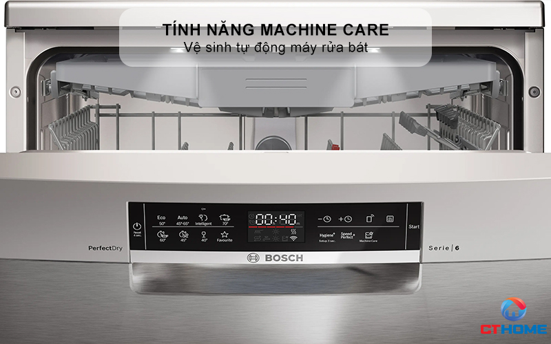 Tính năng Machine Care vệ sinh tự động máy rửa bát