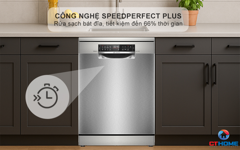 Giảm thời gian rửa, bát đĩa sạch hoàn hảo với tính năng SpeedPerfect+