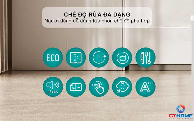 Chế độ rửa đa dạng