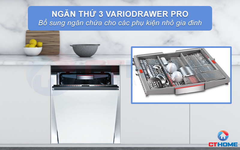 Ngăn rửa VarioDrawer Pro bổ sung ngăn chứa cho các vật dụng nhỏ