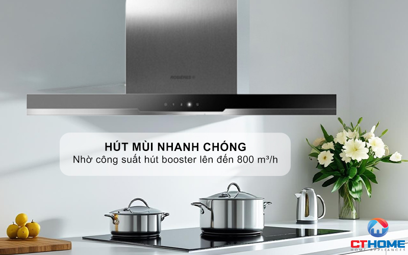 MÁY HÚT MÙI ỐNG KHÓI ROSIERES RDSV985PN NGANG 90CM 2