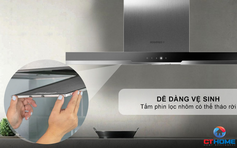 MÁY HÚT MÙI ỐNG KHÓI ROSIERES RDSV985PN NGANG 90CM 9