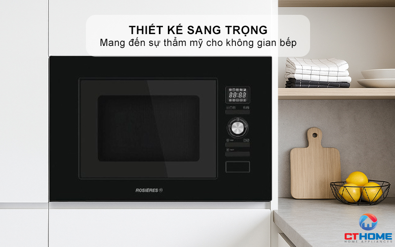 LÒ VI SÓNG KẾT HỢP NƯỚNG ÂM TỦ ROSIERES RMG20/1PN 20 LÍT MÀU ĐEN RMG201PN 1