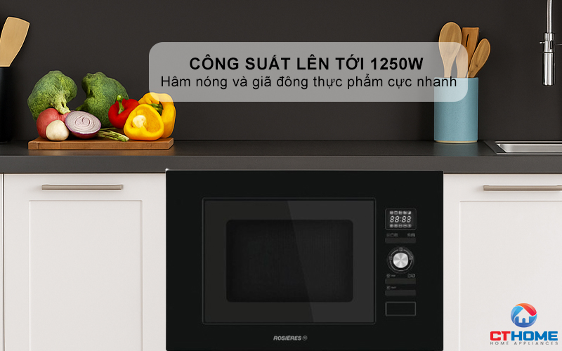 LÒ VI SÓNG KẾT HỢP NƯỚNG ÂM TỦ ROSIERES RMG20/1PN 20 LÍT MÀU ĐEN RMG201PN 3