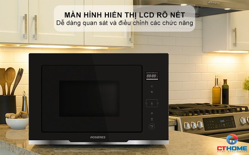 LÒ VI SÓNG KẾT HỢP NƯỚNG ROSIERES RMGS28PN 28L MÀU ĐEN 4