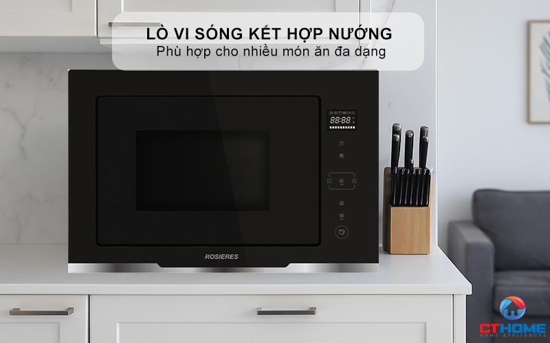 LÒ VI SÓNG KẾT HỢP NƯỚNG ROSIERES RMGS28PN 28L MÀU ĐEN 6