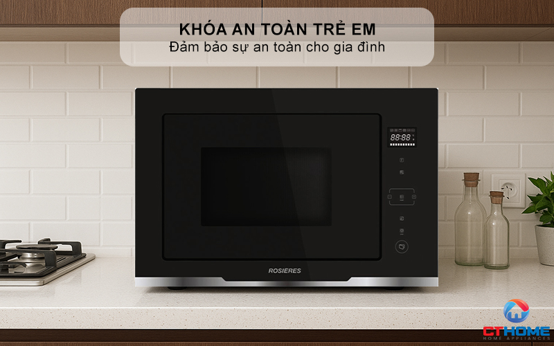 LÒ VI SÓNG KẾT HỢP NƯỚNG ROSIERES RMGS28PN 28L MÀU ĐEN 8