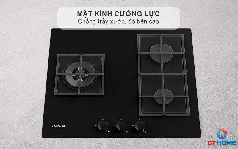 BẾP GA 3 VÙNG NẤU ROSIERES RVG63B4MBB/1 MÀU ĐEN RVG63B4MBB1 2