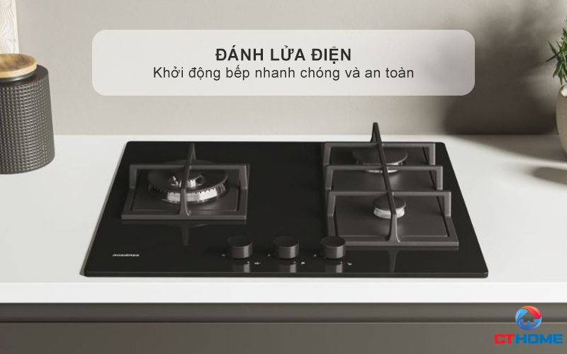 BẾP GA 3 VÙNG NẤU ROSIERES RVG63B4MBB/1 MÀU ĐEN RVG63B4MBB1 4