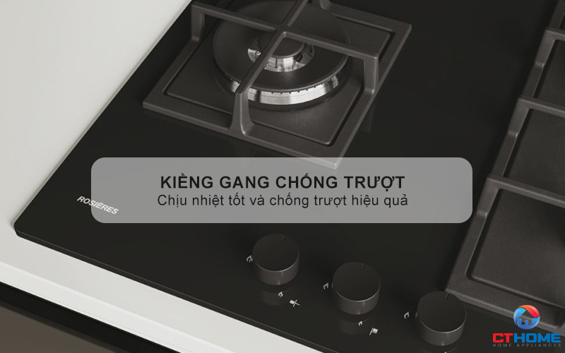 BẾP GA 3 VÙNG NẤU ROSIERES RVG63B4MBB/1 MÀU ĐEN RVG63B4MBB1 6