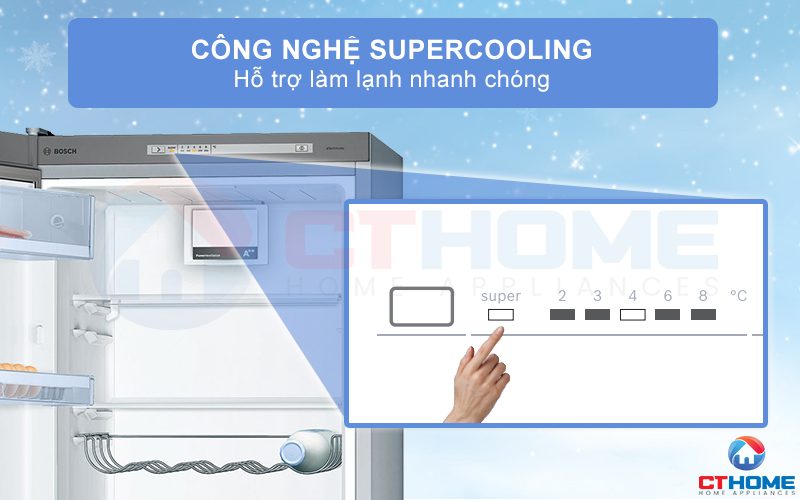 Công nghệ Super Cooling giúp hỗ trợ làm lạnh một cách nhanh chóng