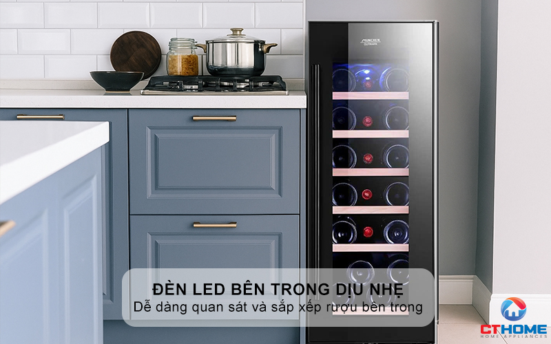 Đèn LED bên trong dịu nhẹ, bật/tắt chủ động
