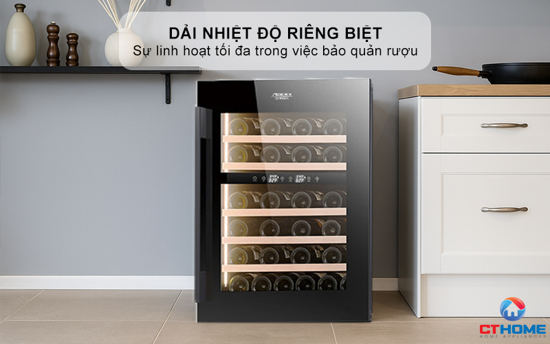 Dải nhiệt độ riêng biệt phù hợp với nhiều loại rượu