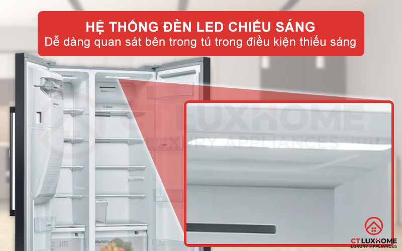 Người dùng có thể dễ dàng quan sát bên trong khoang tủ trong điều kiện thiếu sáng