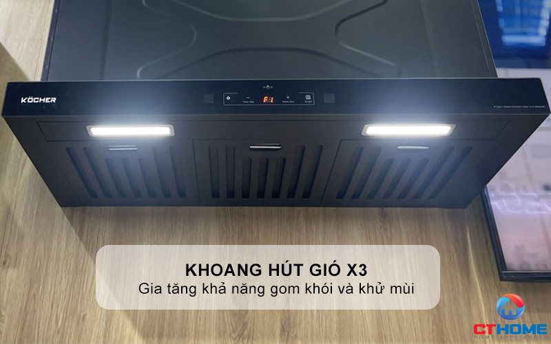 MÁY HÚT MÙI ÂM TỦ KOCHER TURBO X-350D NGANG 700MM MÀU ĐEN TURBOX350D 4