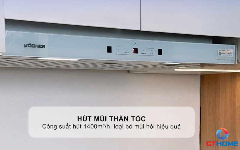 MÁY HÚT MÙI ÂM TỦ KOCHER TURBO X-350N NGANG 700MM MÀU NGỌC TRAI TURBOX350N 2