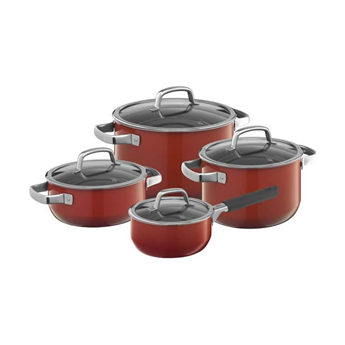 BỘ NỒI CHẢO 4 MÓN WMF FUSIONTEC MINERAL RED 0515035290