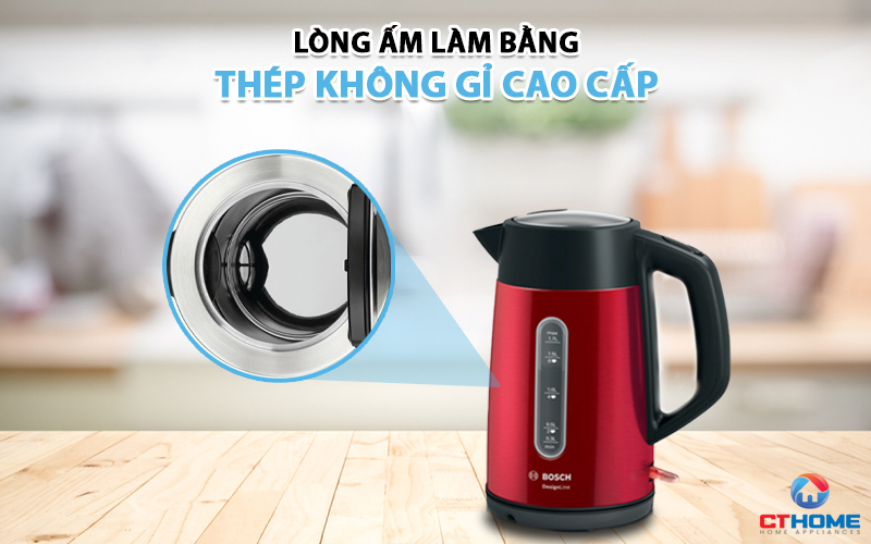 ẤM ĐUN NƯỚC SIÊU TỐC BOSCH DESIGNLINE TWK4P434 DUNG TÍCH 1.7L 1