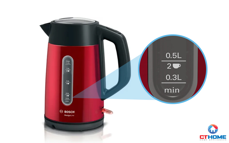 ẤM ĐUN NƯỚC SIÊU TỐC BOSCH DESIGNLINE TWK4P434 DUNG TÍCH 1.7L 2