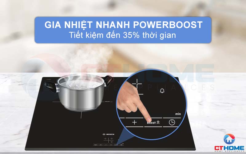 Gia nhiệt nhanh và giảm đến 35% thời gian nấu với PowerBoost.