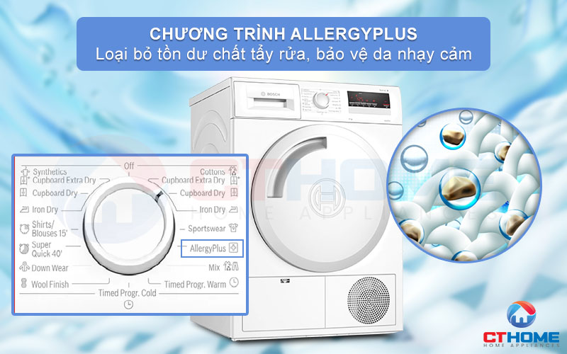 Diệt khuẩn quần áo và bảo vệ làn da nhạy cảm của bạn với chương trình AllergyPlus