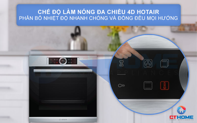 Phân phối nhiệt đồng đều ở mọi mặt và mọi cấp độ với tính năng 4D Hotair