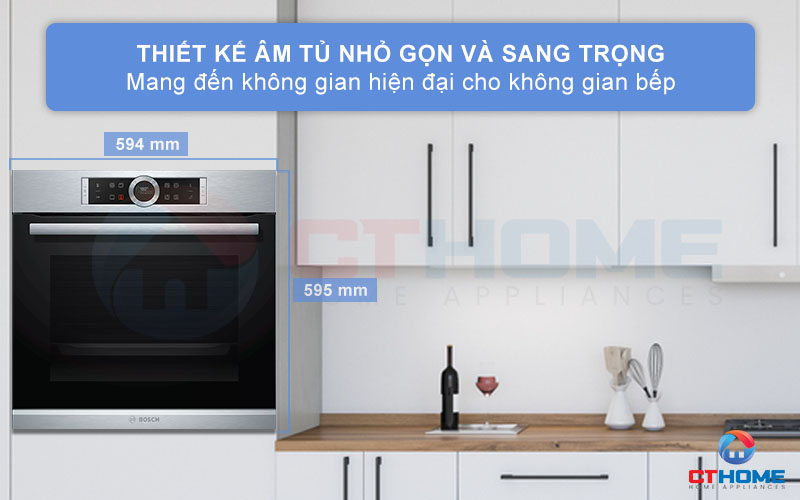 Thiết kế âm tủ nhỏ gọn sang trọng, kiểu dáng hiện đại và thẩm mỹ không gian bếp