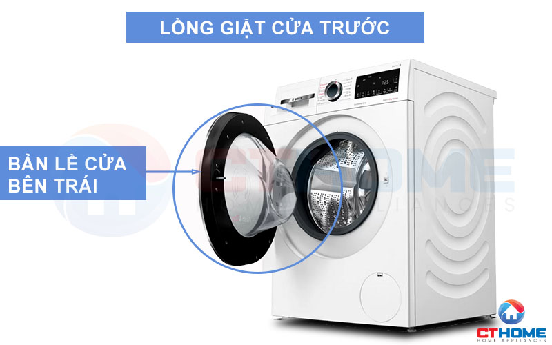 Lồng giặt ở mặt trước, thuận tiện cho việc đóng mở