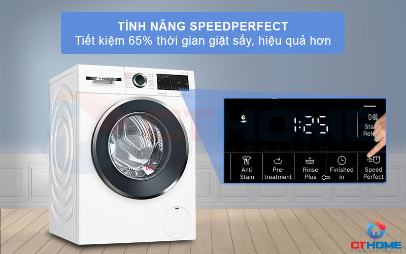 Tiết kiệm thời gian giặt sấy đến 65% nhờ SpeedPerfect