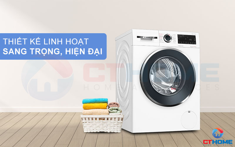 Máy giặt sấy Bosch WNA254U0SG được thiết kế độc lập linh hoạt, kiểu dáng sang trọng