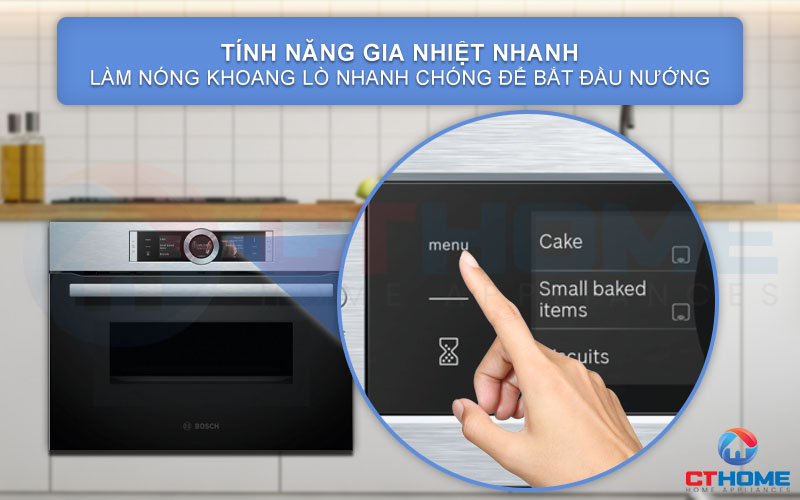 Chức năng gia nhiệt nhanh Rapid Heating giúp bạn làm nóng lò nhanh chóng