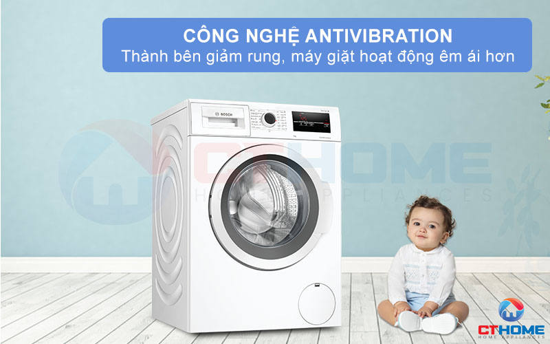 Công nghệ AntiVibration giảm thiểu độ ồn hai bên thành máy