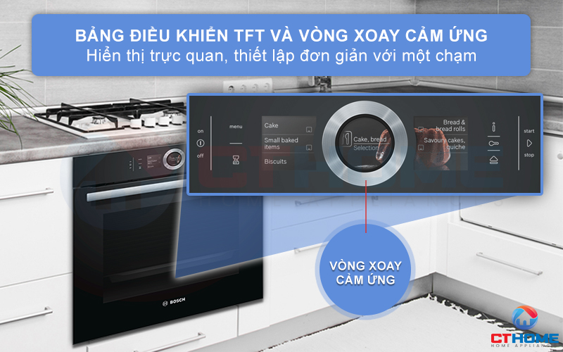 Bảng điều khiển cảm ứng TFT với vòng xoay cảm ứng hiện đại