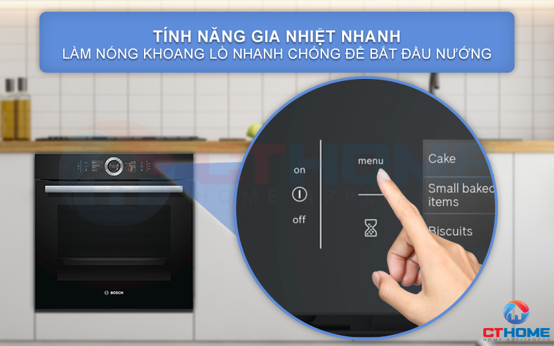 Chức năng gia nhiệt nhanh Rapid Heating giúp bạn làm nóng lò nhanh chóng