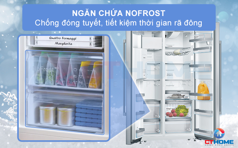 Công nghệ chống đóng tuyết NoFrost tiết kiệm thời gian rã đông hơn