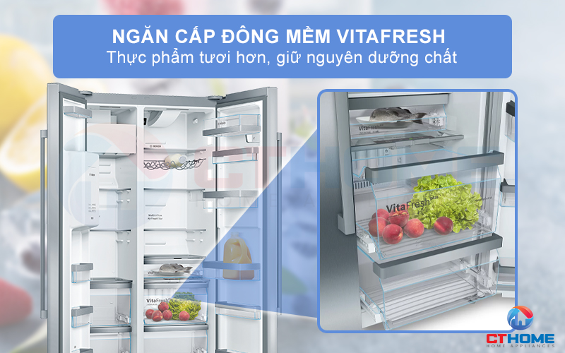 Giữ thực phẩm tươi lâu dài với ngăn cấp đông mềm VitaFresh Plus và VitaFresh