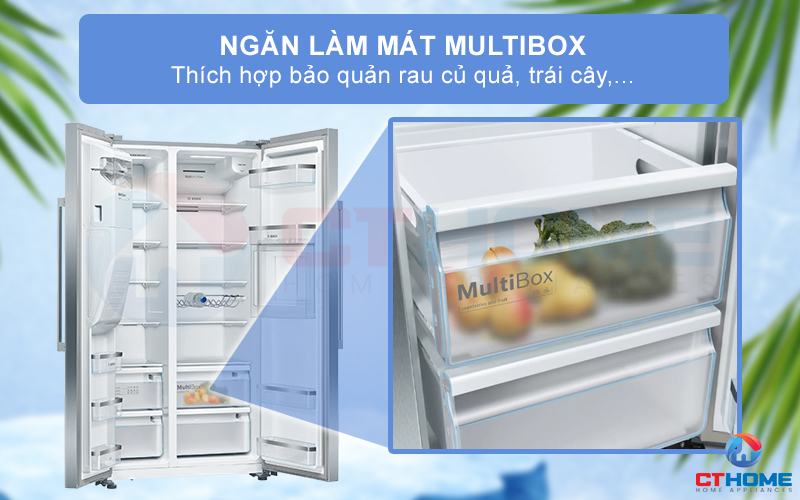 Lưu trữ rau củ và trái cây với ngăn làm mát MultiBox