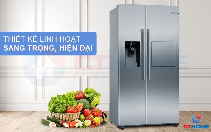 Tủ lạnh KAG93AIEPG thiết kế hiện đại, sang trọng với lớp vỏ thép không gỉ chống bám vân tay