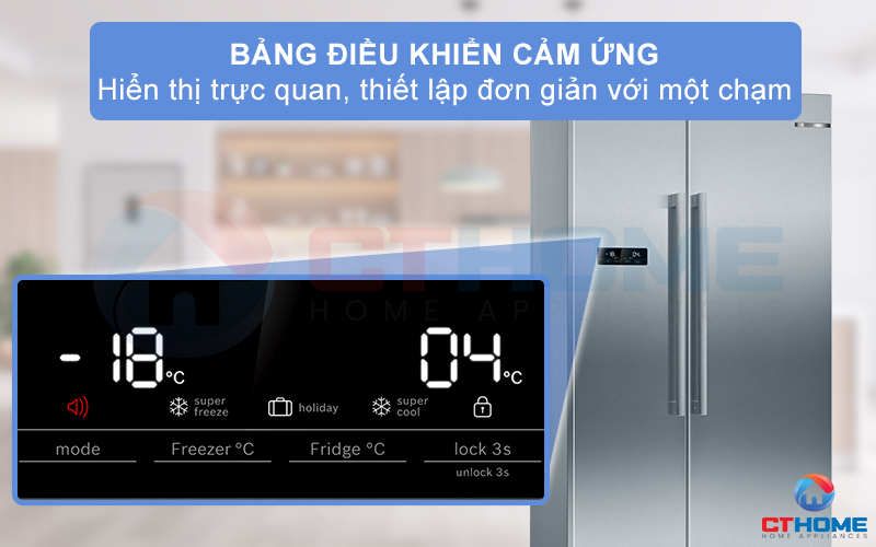 Bảng điều khiển cảm ứng tùy chỉnh nhiệt độ và các cài đặt làm lạnh