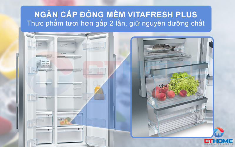 Giữ thực phẩm tươi lâu dài với ngăn cấp đông mềm VitaFresh Plus